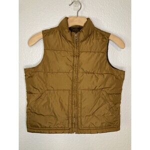 Boys Small (Size 6 To 7) Old Navy Brown Puffer Vest Zip Up With Pockets